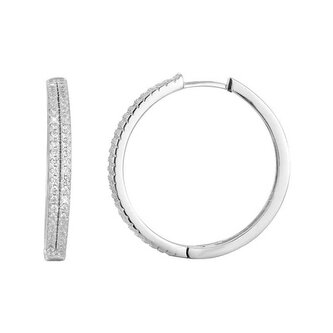 Stříbrné náušnice kruhy s krystaly AGU1155 Beneto