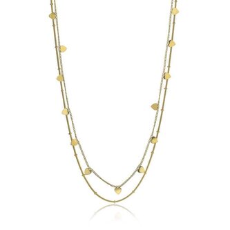 Půvabný dvojitý pozlacený náhrdelník Raven EWN24016G Emily Westwood