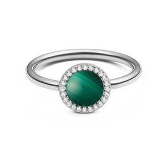 Elegantní prsten s malachitem a krystaly Audrey DW00401317 Daniel Wellington / Obvod: 54 mm - 54 mm