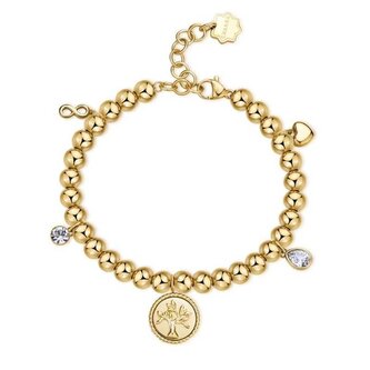 Pozlacený kuličkový náramek s přívěsky Chakra BHKB160 Brosway