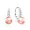 Půvabné stříbrné náušnice s růžovou perlou AGT-E233L-PPI Agato