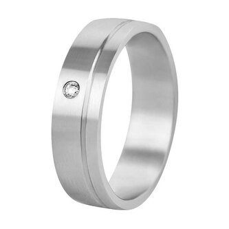 Dámský prsten z oceli s krystelem SPD06 Beneto Exclusive / Obvod: 59 mm - 59 mm