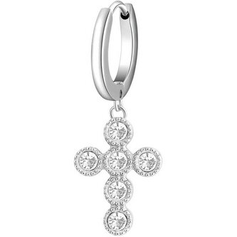 Ocelová single náušnice Křížek Chakra BHKE018 Brosway