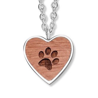 Originální ocelový náhrdelník s tlapkou Wooden Paw 30418.W2.E.36 Crystalp