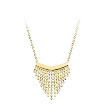 Moderní ocelový náhrdelník s ozdobou Chains Gold Troli