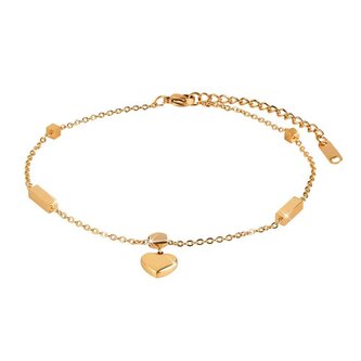 Pozlacený řetízek na nohu se srdíčkem Troli
