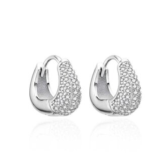 Blyštivé stříbrné náušnice se zirkony AGT-E158KW Agato
