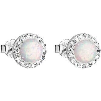 Stříbrné náušnice s krystaly Preciosa 31217.1 white Evolution Group