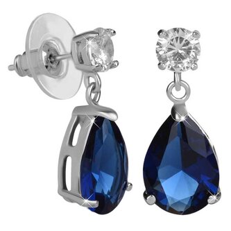 Jiskřivé náušnice s modrými krystaly Troli