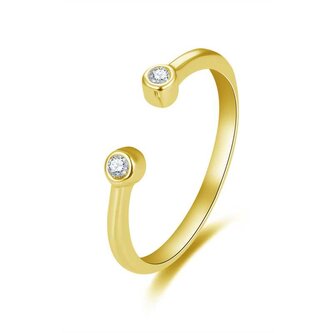Pozlacený otevřený prsten se zirkony AGG471-G Beneto