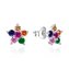 Stříbrné kytičkové náušnice s barevnými zirkony AGT-E172PC Agato