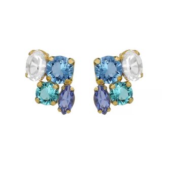 Módní pozlacené náušnice pecky s krystaly Lisbon A4792-MDT Victoria Cruz