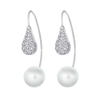 Moderní náušnice s krystaly Swarovski a perlou LuxePearl 42369.R Crystalp