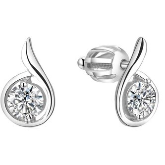 Stříbrné třpytivé náušnice AGUP1430S Beneto