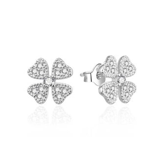 Třpytivé stříbrné náušnice Čtyřlístek AGT-E198PW Agato