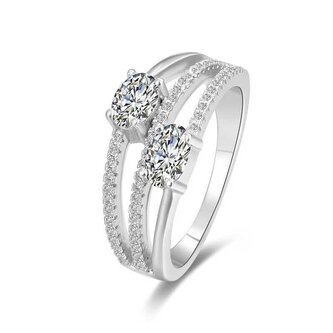 Stříbrný prsten se zirkony AGG332 Beneto / Obvod: 58 mm - 58 mm