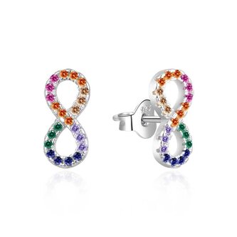 Hravé náušnice Nekonečno s barevnými zirkony AGT-E229PC Agato