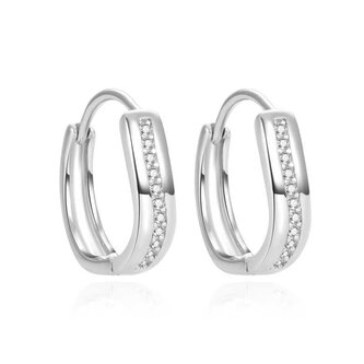 Originální stříbrné náušnice kruhy se zirkony AGUC2375L Beneto