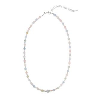 Hravý korálkový náhrdelník z morganitu AL3768-Argento Alisia