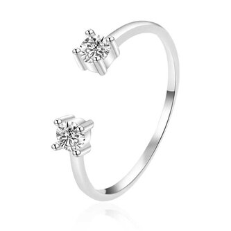 Otevřený stříbrný prsten se zirkony AGT-R20W Agato / Obvod: 52 mm - 52 mm