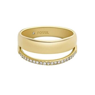 Stylový pozlacený prsten se zirkony Archival JOF01036710 Fossil / Obvod: 52 mm - 52 mm