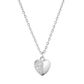Stříbrný náhrdelník srdíčko se zirkony 12072.1 silver Evolution Group