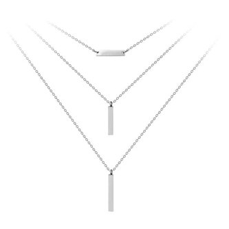 Trojitý ocelový náhrdelník s přívěsky Troli