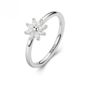 Půvabný stříbrný prsten s květinou Gaia RZGA80 Rosato / Obvod: 54 mm - 54 mm