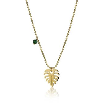 Originální pozlacený náhrdelník Lístek Katherine EWN23043G Emily Westwood