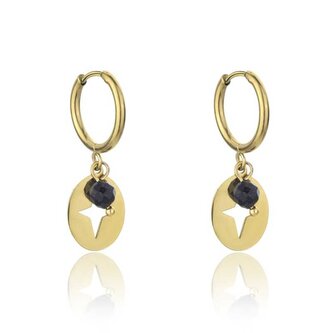 Stylové visací náušnice z pozlacené oceli EWE23044G Emily Westwood