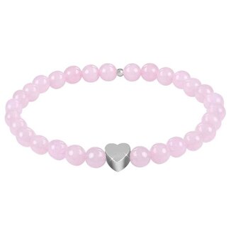 Korálkový náramek z růženínu se srdíčkem Troli / Délka: 18 cm