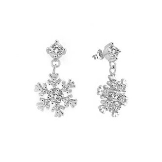 Okouzlující stříbrné náušnice Vločky AGUP2752 Beneto