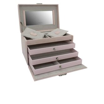 Exkluzivní starorůžová šperkovnice s krokodýlím vzorem Caiman 20135-4 Friedrich Lederwaren