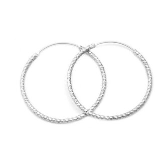 Luxusní kruhové stříbrné náušnice AGUC357/N Beneto / Průměr: 3,5 cm