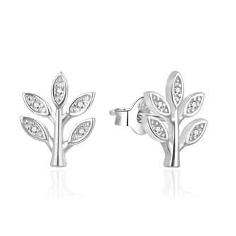Stříbrné náušnice Větvička se zirkony AGT-E103PW Agato