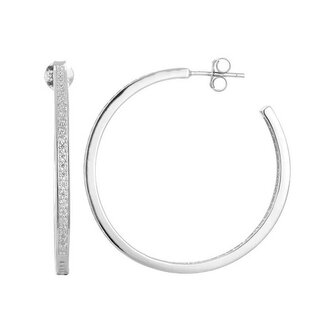 Kruhové stříbrné náušnice AGUP1177 Beneto