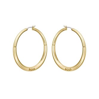 Pozlacené kruhové náušnice June 1580570 Hugo Boss