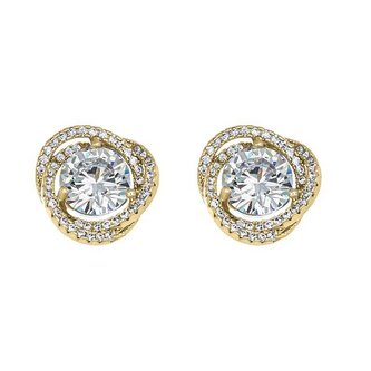 Elegantní pozlacené náušnice s krystaly Ray 42334.G Crystalp