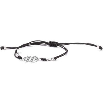 Stylový černý šňůrkový kabala náramek Mandala AGB560 Beneto Exclusive