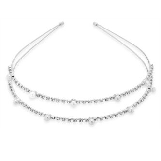 Elegantní dvojitá čelenka do vlasů s krystaly Troli