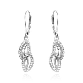 Slušivé stříbrné náušnice se zirkony AGUC3504 Agato