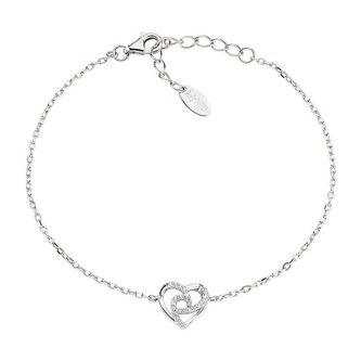 Romantický stříbrný náramek se srdíčkem Love BRHHBBZ Amen
