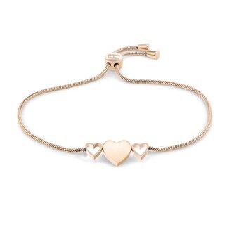 Moderní bronzový náramek se srdíčky Hanging Heart 2780714 Tommy Hilfiger