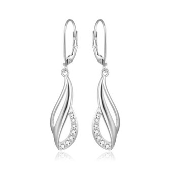 Luxusní stříbrné náušnice se zirkony AGUC1849 Beneto