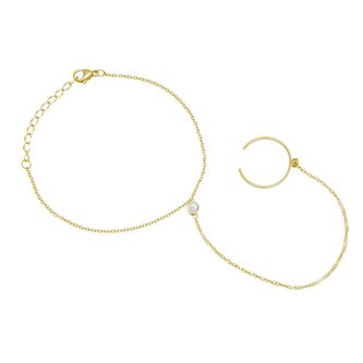 Jemný pozlacený náramek se zirkony VSB6006G-PET Troli