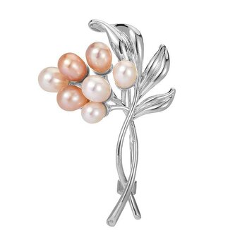 Elegantní brož s pravými perlami Větvička Silver Troli