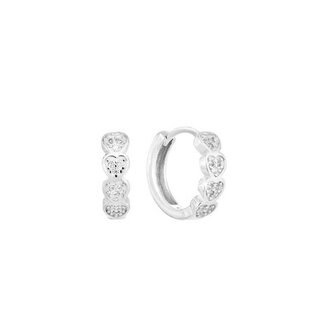 Stříbrné kruhové náušnice se srdíčky 11323.1 Evolution Group
