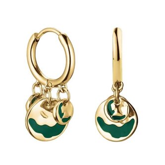 Půvabné pozlacené náušnice kruhy Emerald JEEWG-J725 Rosefield