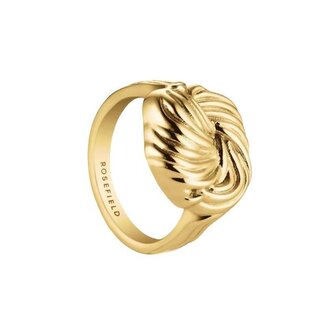 Luxusní pozlacený prsten Uzel Statement JRSK Rosefield / Obvod: 54 mm - 54 mm