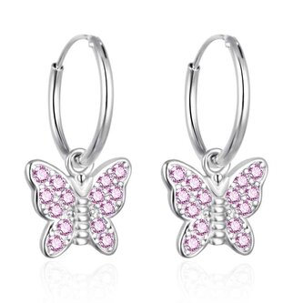 Dívčí stříbrné náušnice 2v1 Motýlci AGT-ED011KP Agato